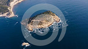 Aerial view of Islet Portichol in the coast of Alicante, Spain. photo