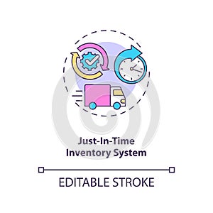 Just-in-time inventory system concept icon