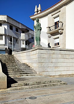 Justice, allegoric statue at the District Courthouse, Castelo Branco, Portugal