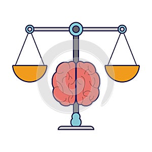 Justice balance and brain symbol