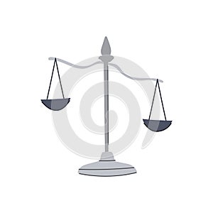 justice balance scale cartoon vector illustration