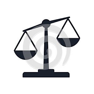 Justice balance scales icon, design isolated on gradient background isolated on white