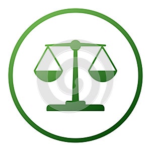 Justice balance scales icon, design isolated on gradient background isolated on white. Simply weight icon. Compare logo