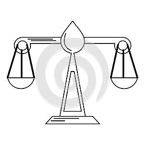 Justice balance symbol isolated in black and white