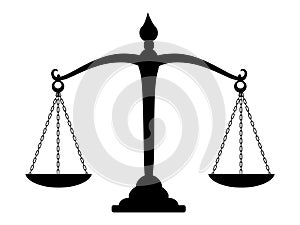 Justice balance vector.Libra icon logo.