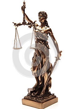 Justice blind statue