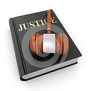 Justice book and gavel