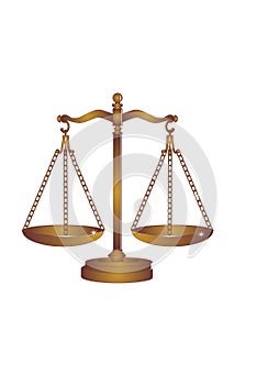 Justice bronze scales or weigh scales photo