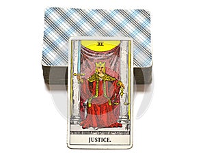 Justice Tarot Card Court and Law, Legalities, Contracts, Documents