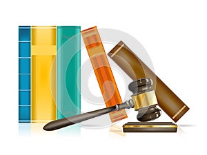 Justice gavel and books