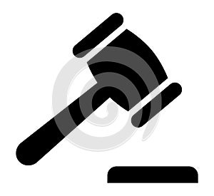 Justice gavel hammer vector icon