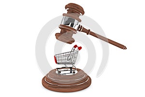 Justice Gavel with Shopping Cart