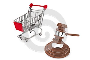 Justice Gavel with Shopping Cart
