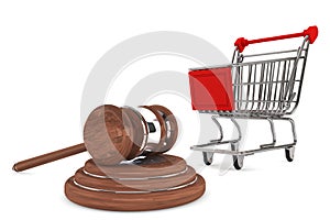 Justice Gavel with Shopping Cart