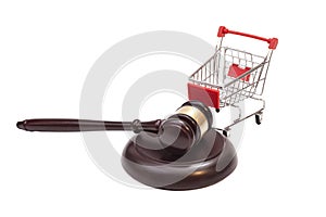 Justice Gavel with Shopping Cart