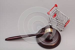 Justice Gavel with Shopping Cart