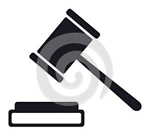 Justice gavel vector icon symbol