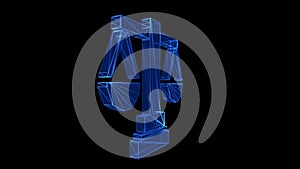Justice Icon Blue Low Poly Rotating on black background