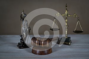 Justice and Law concept photo. Brown background