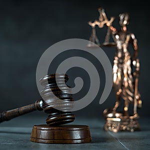 Justice and Law concept photo. Brown background