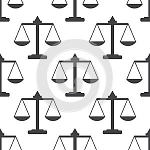 Justice or law icon scales seamless pattern design