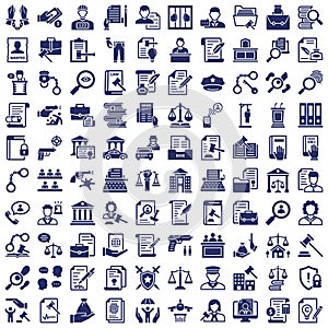 justice and Law Isolated Vector Icons set every single icon can easily modify or edit