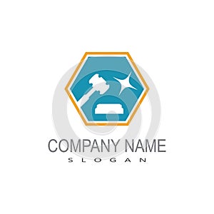 justice law Logo Template vector illsutration design