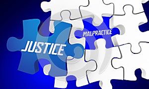 Justice for Malpractice Medical Lawsuit Attorney Case 3d Illustration