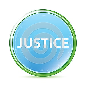 Justice natural aqua cyan blue round button