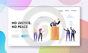 Justice is Peace Landing Page. Judge Hears Evidence Presented, Assess Credibility and Ruling at Hand Based Interpretation of Law photo