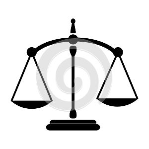Justice Scale Balance Old and Ancient. Black and white illustration. EPS Vector photo