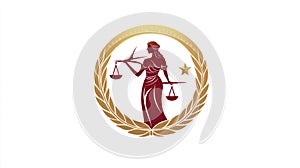 Lady Justice Scales Emblem - Law.