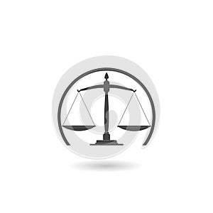 Justice Scale Icon with shadow