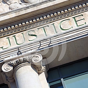 Justice sign Courthouse Building law court square format