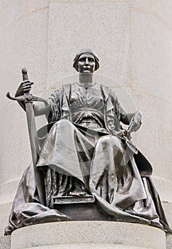 Justice statue at foot of King Edward VII, Adelaide Australia.