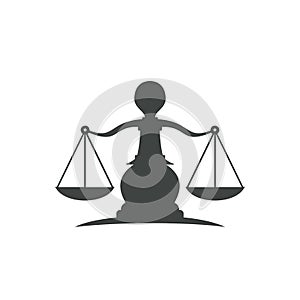 Justice Symbol Logo Template. Equality law logo design