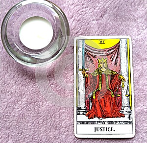 Justice Tarot Card Court and Law, Legalities, Contracts, Documents