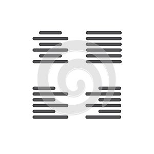Justified type icon set - left justified, right justified, full, and centered photo