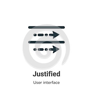 Justified vector icon on white background. Flat vector justified icon symbol sign from modern user interface collection for mobile