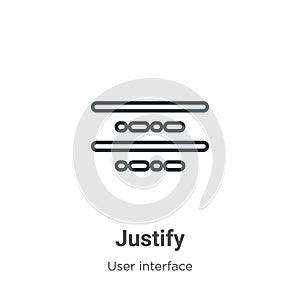 Justify outline vector icon. Thin line black justify icon, flat vector simple element illustration from editable user interface