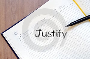 Justify write on notebook