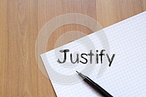 Justify write on notebook