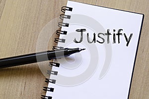 Justify write on notebook