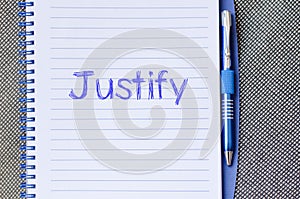 Justify write on notebook