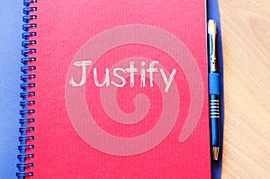 Justify write on notebook