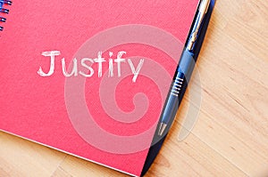Justify write on notebook