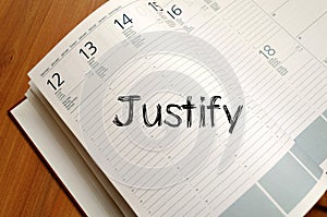 Justify write on notebook