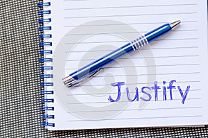 Justify write on notebook