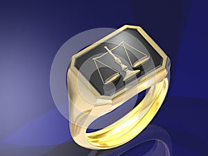 Justitia, the justice sÃÂ­mbol ring