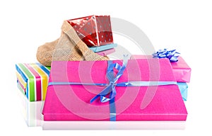 Jute bag with presents; a Dutch tradition at Sinterklaas event